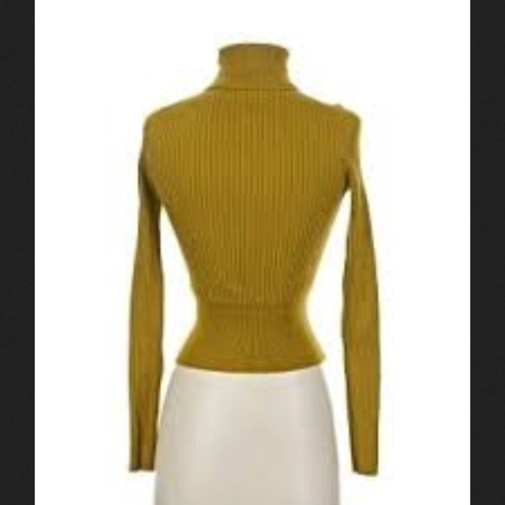 Zara Ribbed Knit Mustard-Gold body-conforming Sexy Sweater!